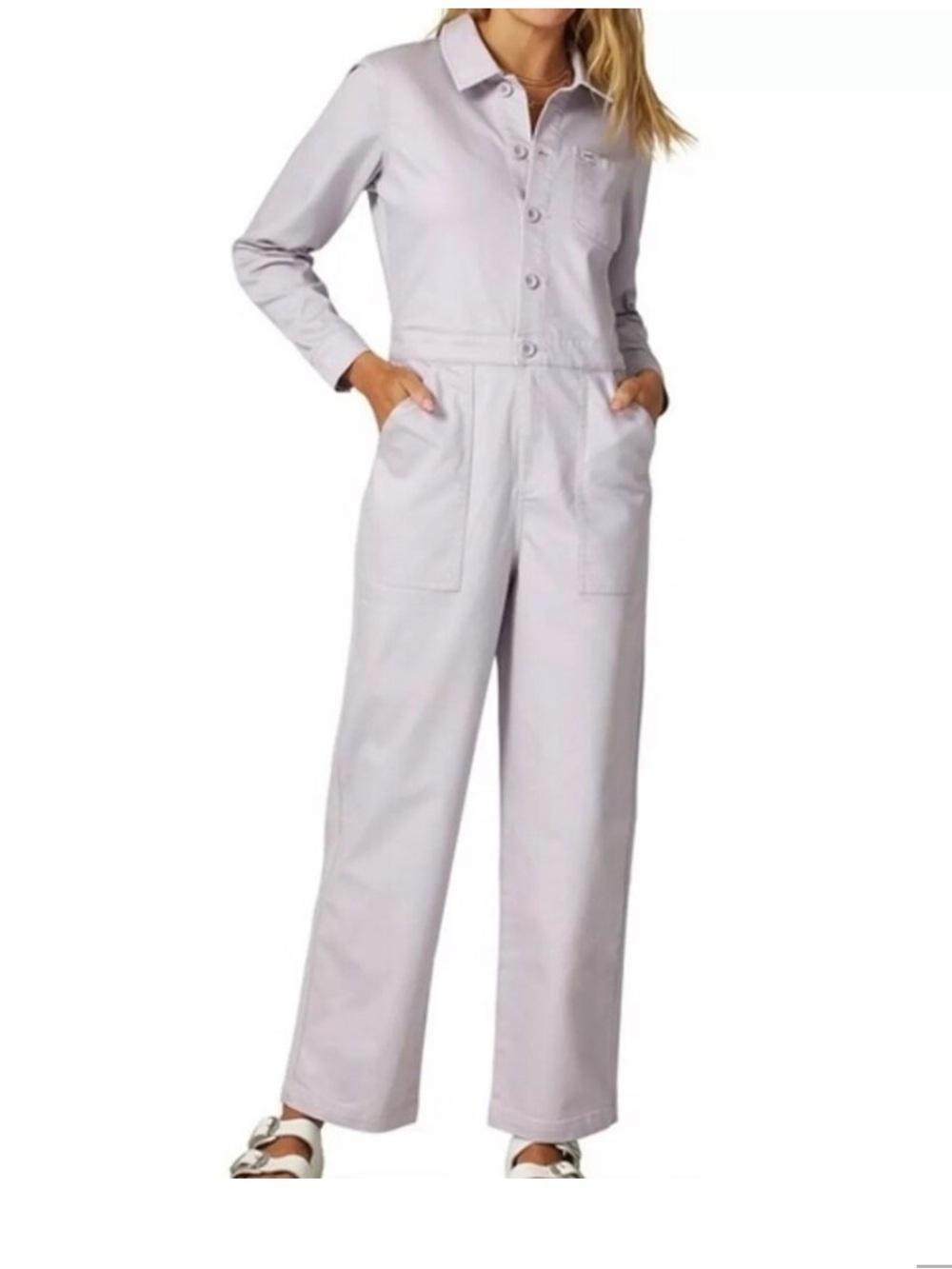 Lee Women's Lavender Button-Front Utility Jumpsuit